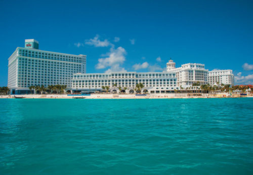 Riu Cancun view from the water