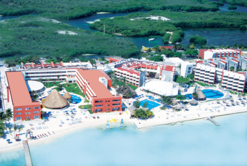 Temptation Resort Spa Cancun aerial view