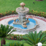 Fountain on the grounds between the lobby and quiet pool