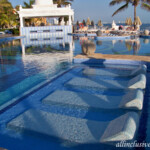 In-pool loungers at the activity pool
