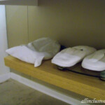 Amenities under the bathroom counter