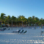 Beach--green loungers are for Riu Lupita guests