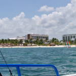 Excellence Playa Mujeres is to the left, the water sports hut and Finest Resort Excellence Club building is to the right