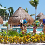 Advertising theater's Caribbean night at the main pool