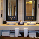 Double vessel sinks in the bathroom