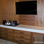 Flat screen 42-inch TV and self-close drawers