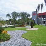 In front of the entrance