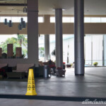 Walking into the resort