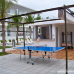 Towel hut and popular ping pong table