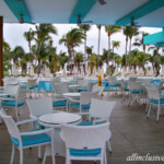 Poolside bar seating area