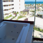 Dreams Playa Mujeres balcony Jacuzzi tub view