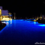 Night view of the beachfront pool Dreams Playa Mujeres night view of the beachfront pool