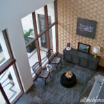 Looking down at the spa lobby from the gym area Dreams Playa Mujeres spa lobby