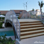 How to access the loungers at the Lazy River Dreams Playa Mujeres Lazy River lounger access