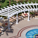 Double loungers by the quiet pool