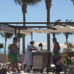 Bar cart in lieu of poolside wait staff