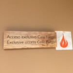 Signs like this are your only indication you are in another guest building section Hotel Xcaret Mexico Casa Fuego entrance