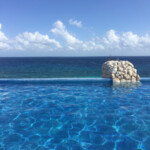 View from the rooftop pool lounger Hotel Xcaret Mexico view from the rooftop pool lounger