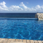 View from the rooftop pool lounger Hotel Xcaret Mexico view from the rooftop pool