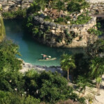 Kayaking in one of the oceanfront lagoons Hotel Xcaret Mexico lagoon kayaking