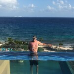 Rooftop pool walkway Hotel Xcaret Mexico rooftop pool walkway