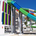 You have to climb up to the top to go on the slides
