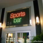 Sports Bar entrance, open 24-hrs.