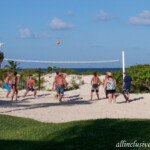 There are volleyball and soccer beach areas