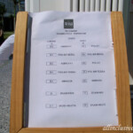 The towel hut has a list of pool temps