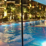 View from dinner at La Trajinera restaurant Hotel Xcaret Mexico view from La Trajinera