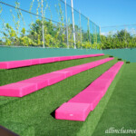 Upstairs tennis court seating Hotel Xcaret Mexico Tennis Court Seating