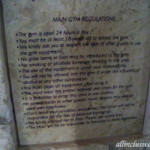 Main gym rules Hotel Xcaret Mexico main gym rules