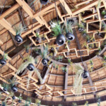 Portion of the lobby ceiling Hotel Xcaret lobby ceiling