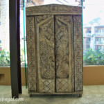 A piece of artwork inside the lobby bar. Beautiful craftsmanship everywhere Hotel Xcaret Mexico artwork inside the lobby bar lounge