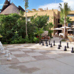 Giant chess near Casa Espiral Hotel Xcaret Mexico giant chess