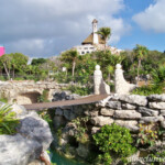 One of the many suspension bridges around the property Hotel Xcaret Mexico suspension bridge