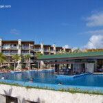 View of the main infinity pool and its swim-up bar Hotel Xcaret Mexico main infinity pool