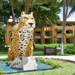 Jaguar by the Oaxaca building--most likely to see turtles off the beach here Barcelo Maya Palace jaguar