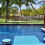 Caribe swim-up suite pool and view from the Labna building Barcelo Maya Caribe swim-up suite view from the Labna building