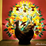 Outside Mexico Lindo restaurant Barcelo Maya Beach artwork