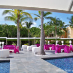 Outdoor seating at the Beach resort's lobby bar Barcelo Maya Beach lobby bar outdoor seating