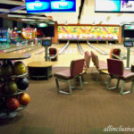 Bowling alley inside Strikers sports bar Barcelo Maya Caribe bowling alley