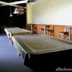 Pool tables in the back of Strikers sports bar Barcelo Maya Caribe sports bar pool tables