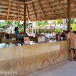 Check-in desk outside of Pirate's Island water park Barcelo Maya Colonial water park check-in