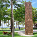 Rock climbing wall at the Beach resort Barcelo Maya Beach rock climbing wall