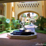 Guest room building courtyards at the Palace Barcelo Maya Palace courtyards