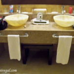 Double vessel sinks in the Jr. Suite Barcelo Maya Palace bathroom