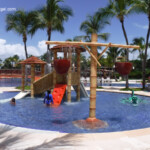 Kid's water fun area at the Beach resort pool Barcelo Maya Beach pool