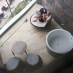 Looking down at the balcony from the bedroom window TRS Coral Hotel Loft Suite