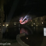 Light show by the Travel Club check-in building Grand Palladium Costa Mujeres light show